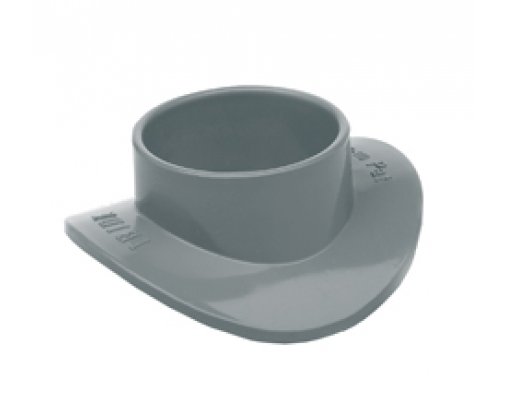 Injerto clip PVC sanitario ø160-ø50mm tipo escudo gris