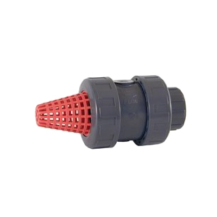 Válvula de pie PVC ø50mm malla roja serie bola