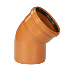 Codo PVC 45º saneamiento ø160mm M-H teja